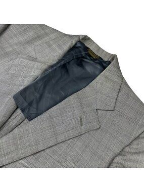 VTG Southwick Men’s 100% Wool 2-Button Blazer Gray Plaid • USA • 40R
